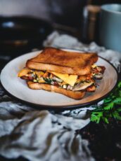 Grilled Chicken Mushroom Toast